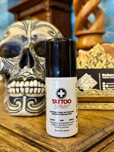 A can of Tattoo Spray contact-free aftercare